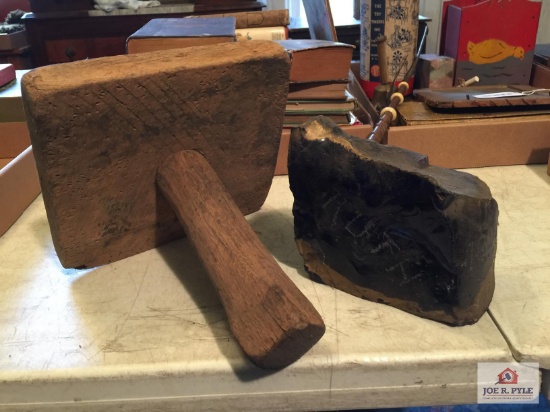 1933 handmade milking stool and etched glass block