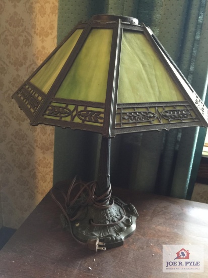 Vintage slag glass lamp