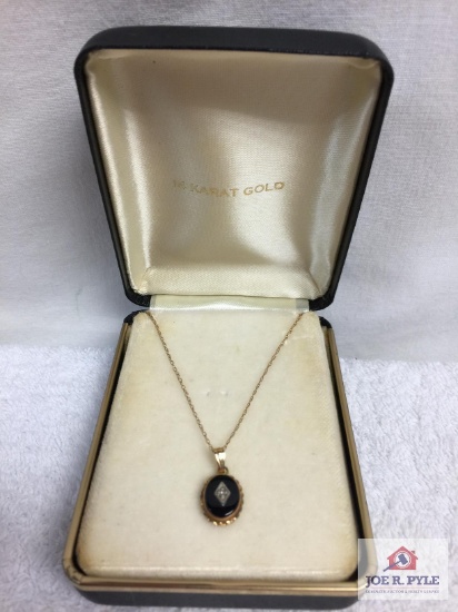 14K gold necklace and pendant