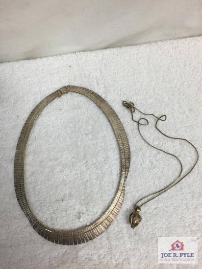 Two sterling silver necklaces