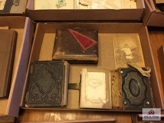 Three early cabinet and tin type photo albums