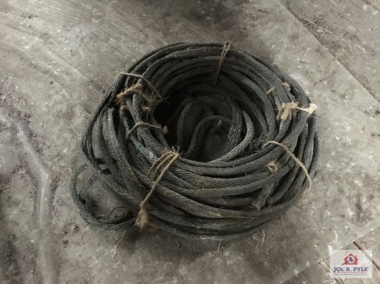 Large coil of braided copper lightening rod cable