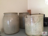 Three stoneware crocks dmg