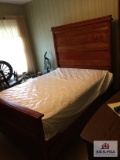 Eastlake Victorian high back bed and bedding (matches lot 72)