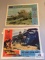 Lot vintage military theme lobby cards in color Away All Boats and The Bold and the Brave