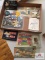 Lot of vintage paper: advertising blotters, post cards, kids paper books, etc.