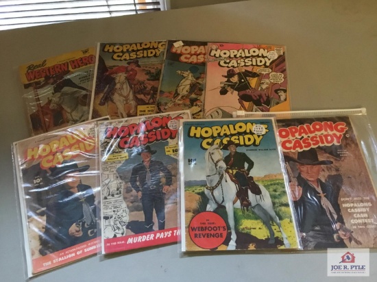 Lot of eight (8) 1940-50's Hopalong Cassidy 10 cents comics average condition