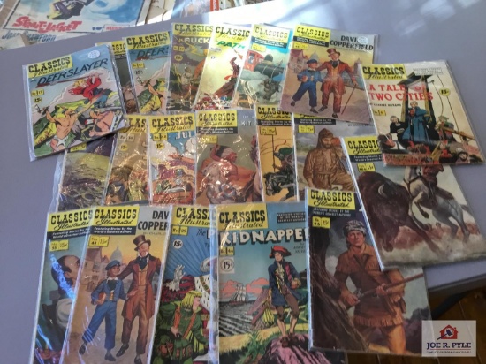 Large lot vintage Classics Comic Books: Deer slayer, David Copperfield, Tale of Two Cities, etc.