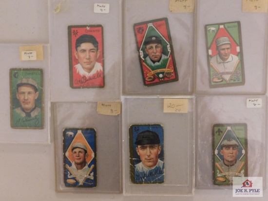7 Assorted Tobacco cards Mostly T205: 4 Hassan, 3 Honest