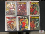 Lot of six (6) 1950's 10 cent Red Rider comic books average condition with wear