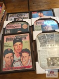 Lot Six (6) framed Police Gazette with Baseball players covers: