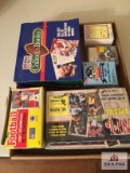 Lot Football: Collect a Book card sets, 1987 football stickers, NFL treading cards, etc.