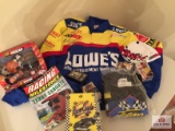 Lowes Nascar lot: New jacket, t-shirt, 1991 Nascar cards, magazines, etc.