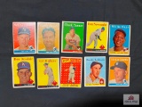 Lot of 10 1958 Topps BB stars and superstars: Mantle, B Robinson, Hodges, Drysdale, Newcome, Ford,