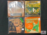 1940-50's Large reel sports film lot: 1947 Louis-Walcott fight, 1949 Touchdown thrills, 1950 basket