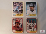 1981 Fleer BB 21 different error variations: Triple threat Reggie, Carlton, Schmidt, Brett, Otis,