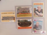 1956-73 Steelers and Terry Bradshaw lot: 1956, 58, 60 team, 1972 Topps Bradshaw, 1973 Topps Bradshaw