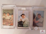 1953 Bowman BB color 3 card lot: #44 Bauer/Berrs/Mantle, #61 Kell, #80 Kiner