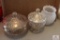 Golg speckled glass covered candy dishes