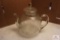 Wheel cut clear glass teapot