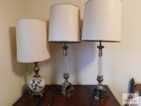 3 large decorator lamps