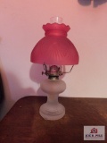 Frosted glass oil lamp