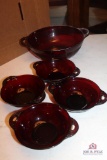 Ruby glass berry set