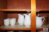 Ironstone pitchers and cups