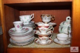 Collection of china and porcelain tea cups and saucers