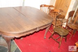 Vintage table and collection of chairs