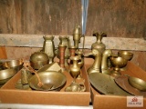 Collection of brass items