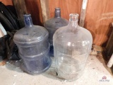 1 glass 2 plastic water bottles