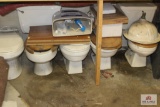 6 commodes and sink