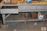 Approx. 8 ft work table, mail boxes and staple hammer