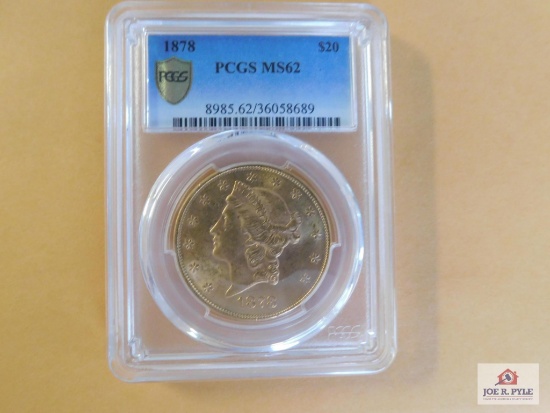 1878 $20 Gold Piece PCGS MS 62