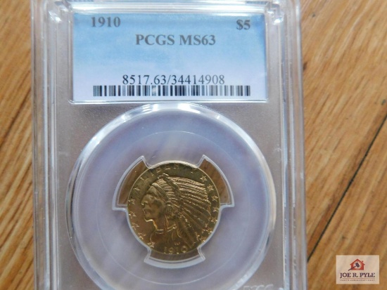 1910 $5 MS 63 PCGS