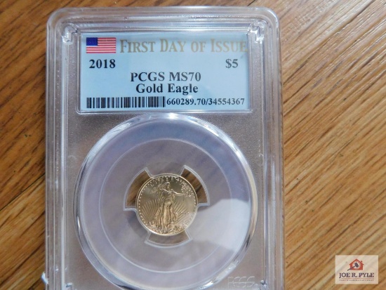 2018 First Day Issue PCGS MS 70 Gold Eagle $5