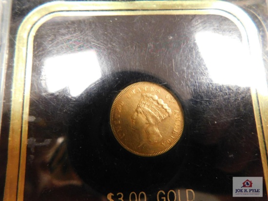 1855 Liberty Head $3 Gold Piece