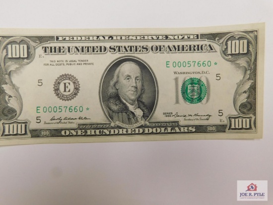 1969 $100 Serial #E00057660* Federal Reserve Note