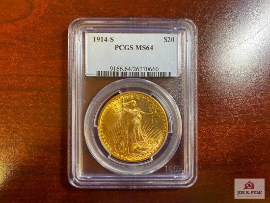 1914-S $20 Gold Piece PCGS MS64