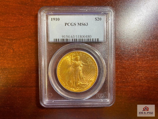 1910 $20 Gold Piece PCGS MS 63