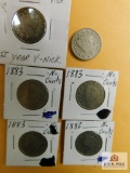 1883 No Cents Liberty V Nickels [6 pcs]