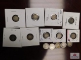 9 Half Dimes, 5 Seated Dimes