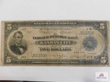 $5 Federal Reserve Note Serial #J51230A - 1914 (Large Size)