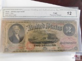 $2 Legal Tender Serial B2517386 Fine/repaired edge