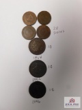 Four 2-cent pieces, three large cents [7 total pcs]