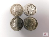 1943, 1944, 1948 & 1964 Dimes [5 pcs]