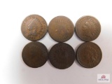 Indian Head Pennies 9miscellaneous dates) [6 pcs]