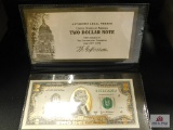 22K Gold Layered $2 Dollar Bill