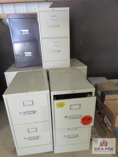 Seven 2 Drawer Filing Cabinents